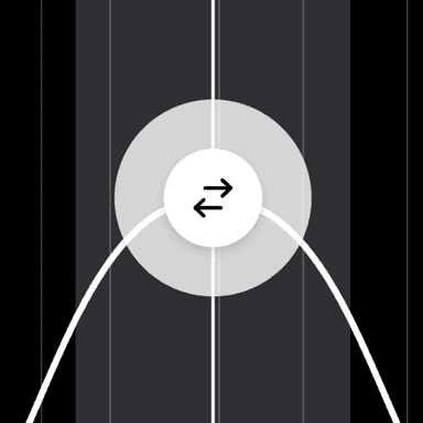 Freq Finder gameplay: a boosted EQ curve arcing over the track lanes.