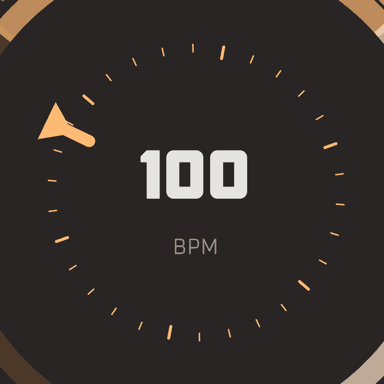 Tempo dial set to 100 BPM.