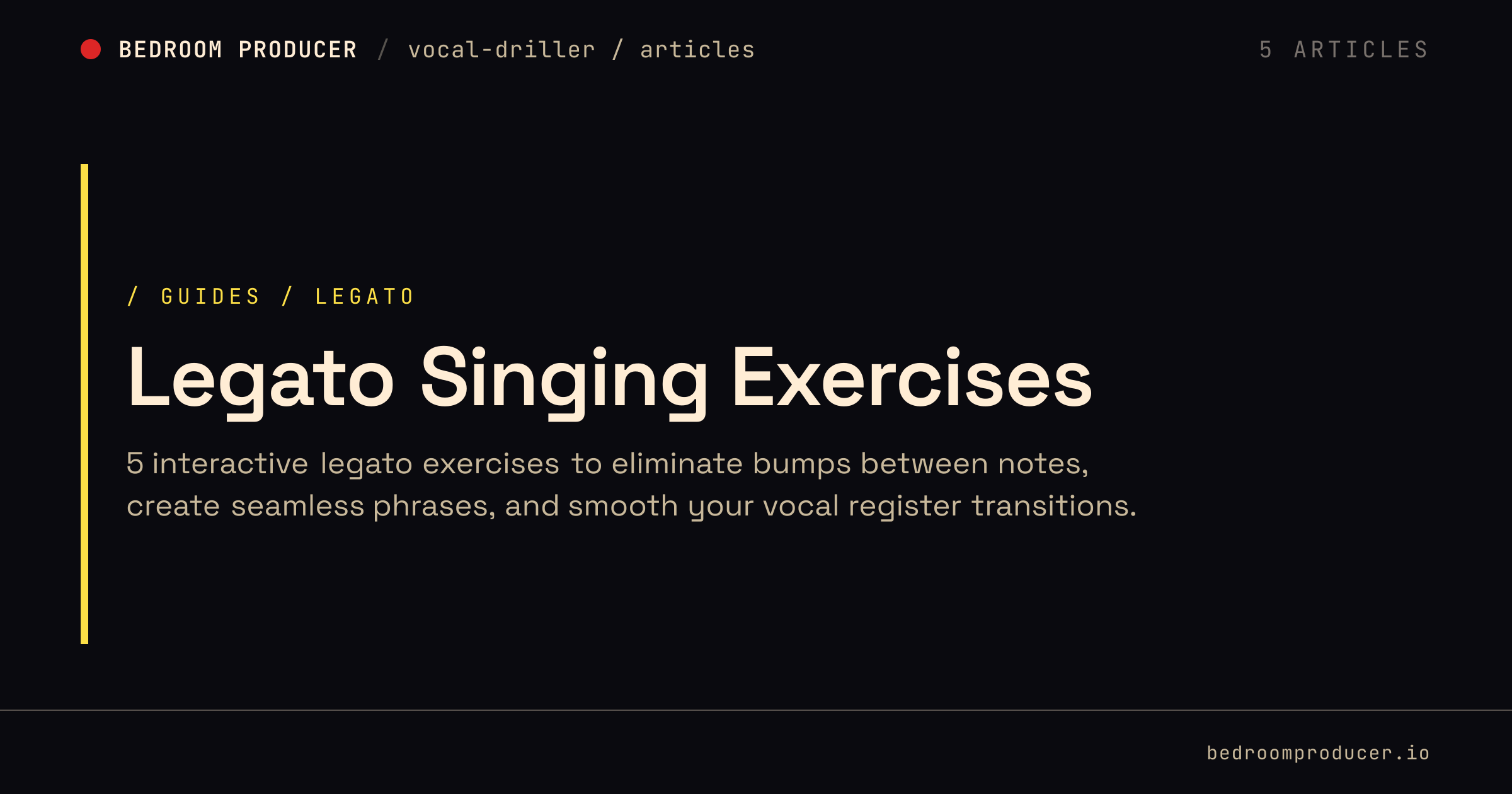 Legato Singing Exercises